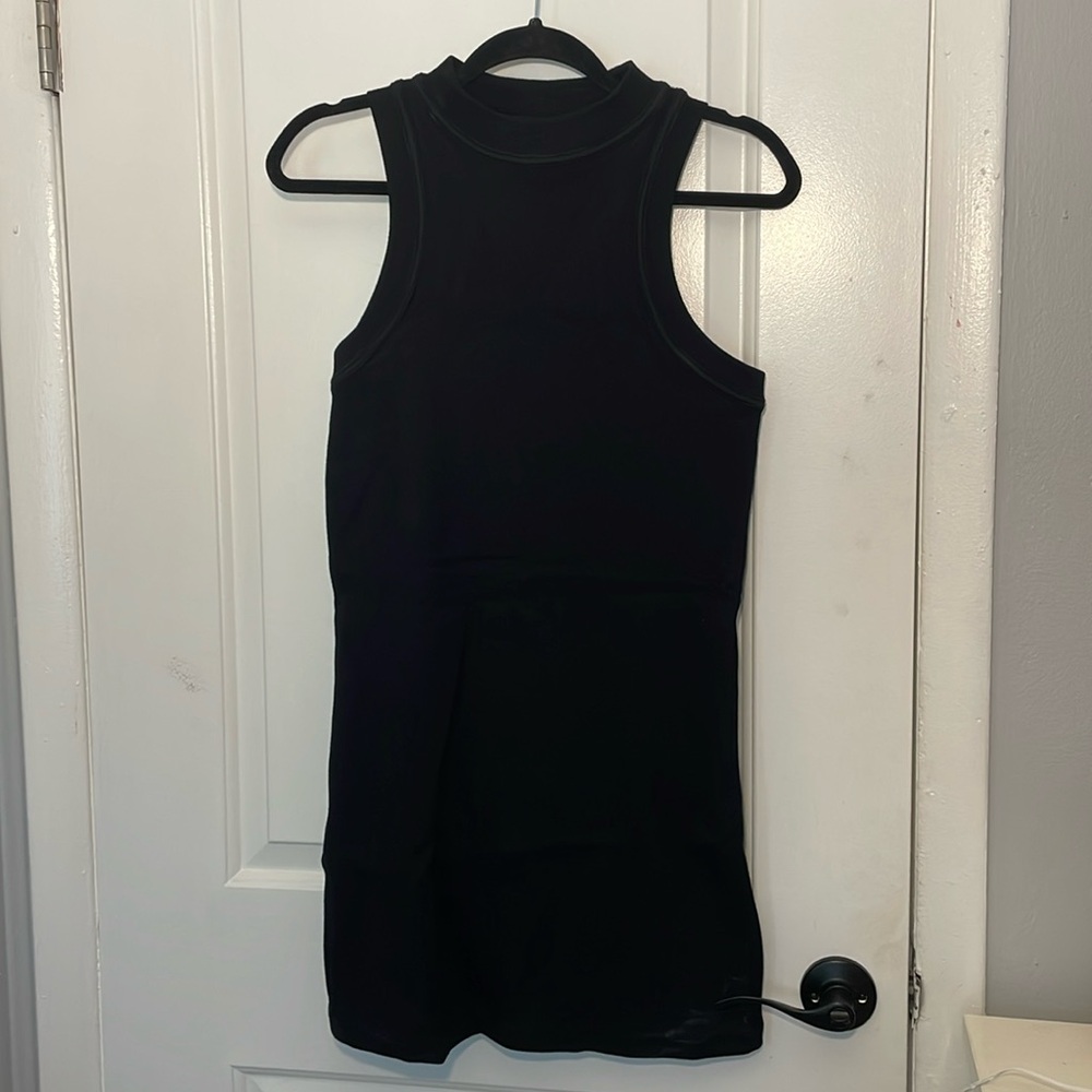 NWT black MAUVAIS ribbed mini dress size UK 18 fits like a large